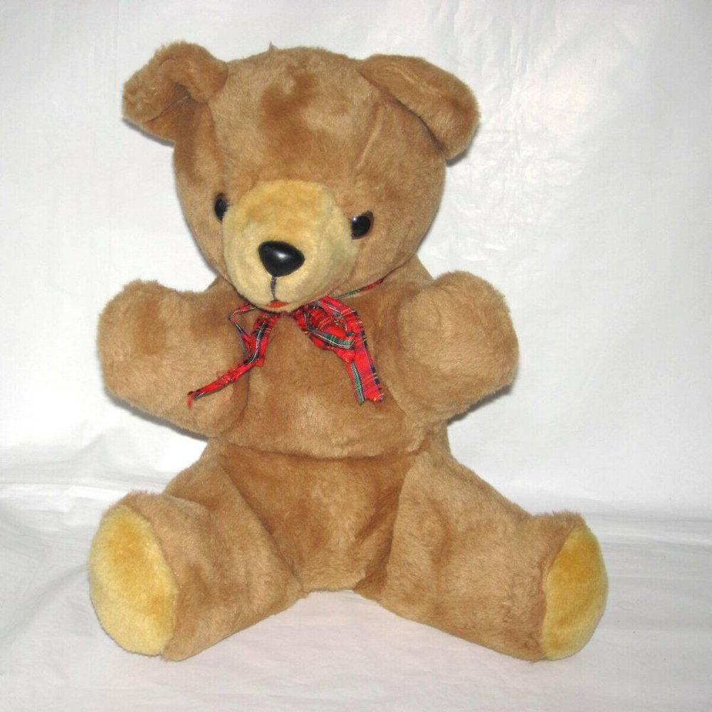 VINTAGE TRUDY BROWN TEDDY BEAR PLUSH TOY 13"